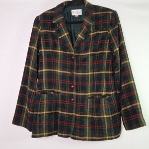 Vintage Silver Connection Plaid Blazer | Tartan Jacket Size 14